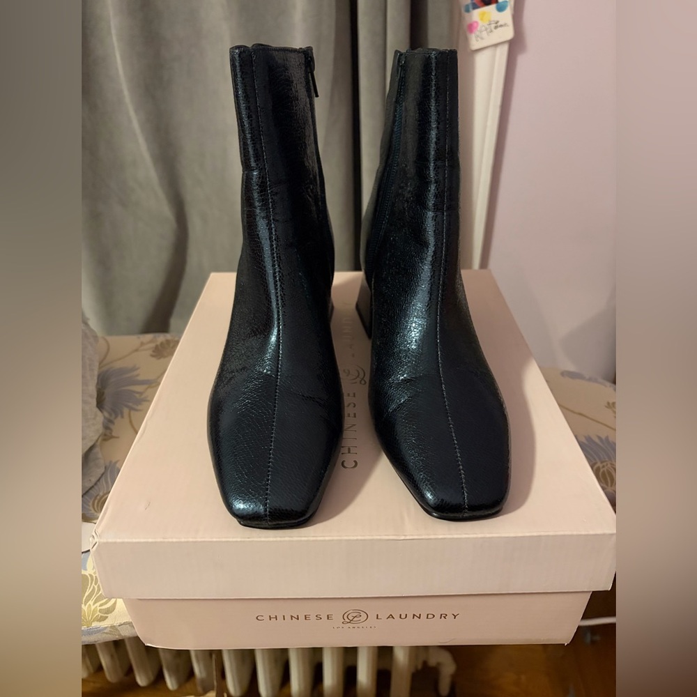 Chinese Laundry Dark Green Square-Toe High Ankle Boots